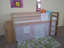 Hochbett Vorhang Umrandung Kinder 2-teilig Spiel Bett Kamile Rosa mit  Tasche
