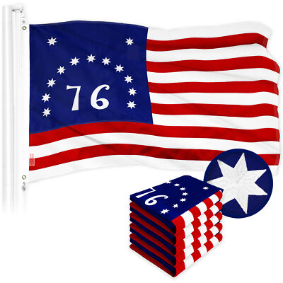 NEW G128 Bennington 76 Flag 5-Pack 3x5 FT Historical Embroidered 300D Polyester