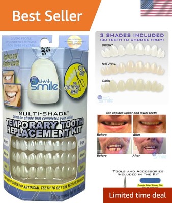 Instant Smile Makeover: 3 Shade Temporary Tooth Repair Kit - Easy & Portable