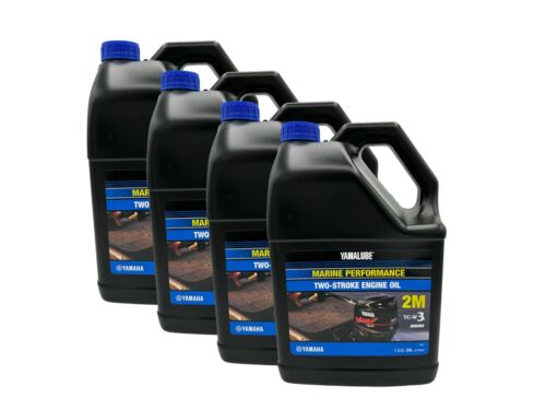 Yamalube Outboard 2M Marine Semi-Synthetic 2 Stroke Oil LUB-2STRK-MI-04-4PACK - Picture 1 of 7