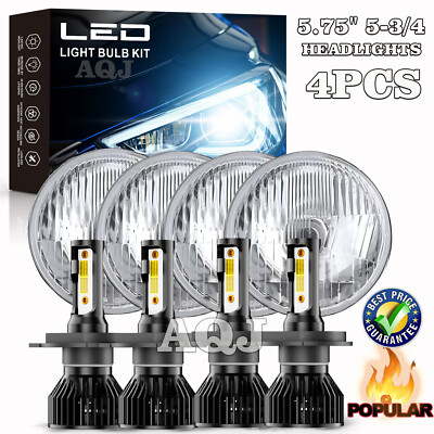 4PCS 5.75'' 5 3/4'' LEDs Headlights HI/LO Beam for Pontiac GTO Grand Prix Firebird