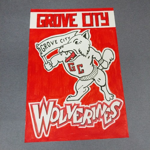 Grove City Wolverines PA Pennsylvania 6x4 Scrapbook Memory Book Artwork