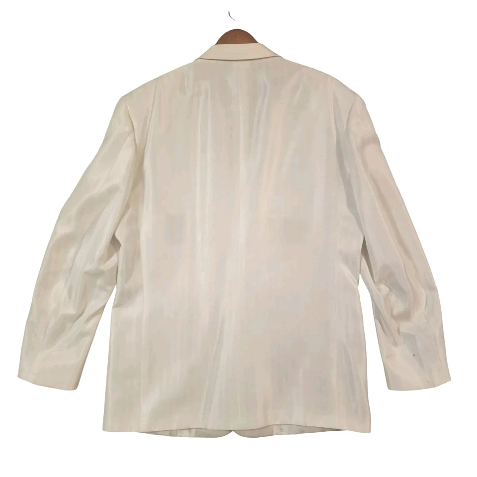 Abrigo Lord West Blazar Blanco Pecho Único Botón Manga Larga Talla 48L Foto 2 de 4