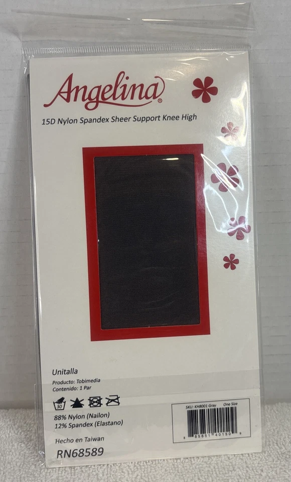 Pantimedias ANGELINA Soporte Transparente Hasta la Rodilla GRIS Damas Talla Única Foto 2 de 2