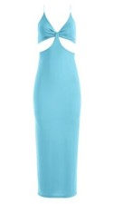 NWT Alice + Olivia Aqua Havana Cut Out Jersey Body Con Maxi Dress~8~NWT $295