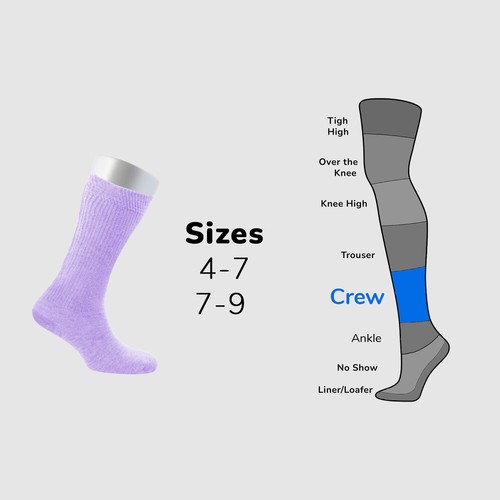 Cosyfeel® Women Loose Diabetic Crew Socks 4-Pack Bamboo Durable Seamless Toe - Picture 67 of 96
