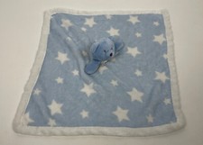Baby Gear Blue White Stars Teddy Bear Blanket Security Lovey Bow Ribbon Boys