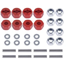 OGRC Anodized Aluminum Hex Wheel Hubs 12Mm Upgrade and M4 Flanged Lock Nuts Wash