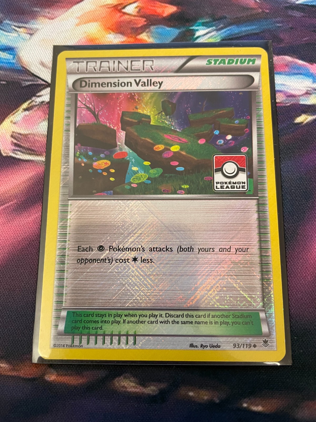 Dimension Valley 93/119 Play Pokemon League Promo Crosshatch Reverse Holo - NM