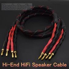 Hi-Fi Banana to Spade Plug Audio Speaker Cable 4N Oxygen-free Copper DIY Bi-Wire