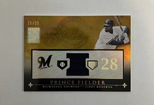 2010 Topps Tribute Relics Gold #PF Prince Fielder 25/25 Rare Brewers
