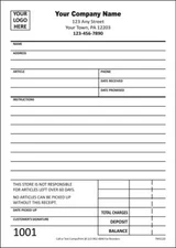 Custom Small Jewelry Forms / 2 Part Carbonless Invoice / 5" x 7" / TMG120