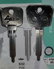 Porsche Audi X32, PW2, PO6 Key Blank.