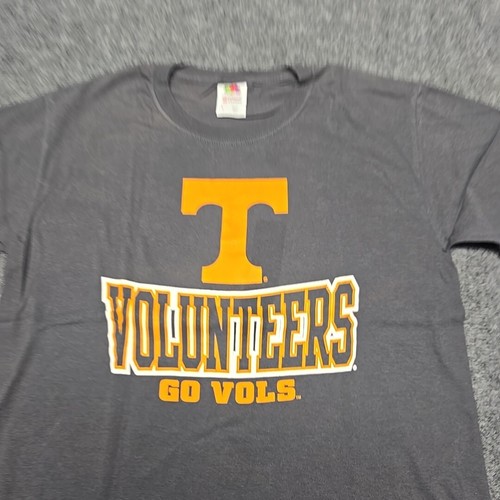 University Of Tennesse Vols Tee Shirt Youth Large Go Vols Gray Orange and White - Picture 2 of 5