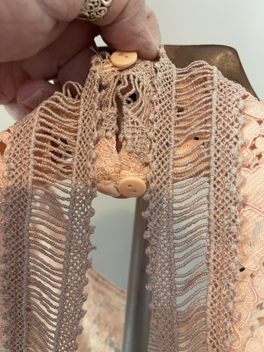 Mango Peach Lace Button Back Sleeveless Blouse Tank Size XXS - Picture 5 of 8