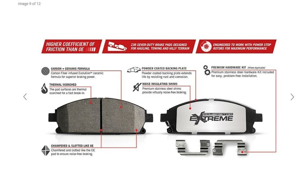 PowerStop Z36 Xtreme Truck Slotted Brake Rotor Pad Kit 20-24