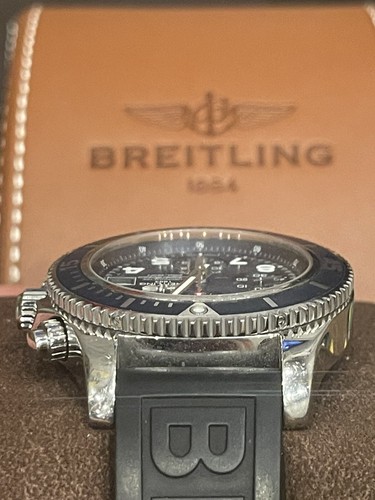 ⌚️Breitling Superocean Chronograph Blue Dial Mens Watch A13311 Complete⌚️ - Picture 5 of 8