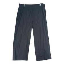 Eileen Fisher L Large Black Stretch Waist Pull On Pants Cotton Stretch Old Money