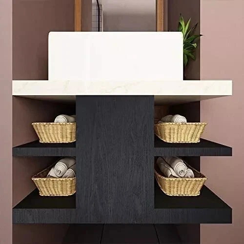 Papel de contacto de grano de madera negro palo autoadhesivo papel tapiz envoltura de vinilo nuevo Foto 4 de 4