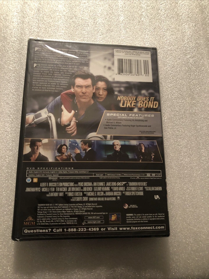Tomorrow Never Dies Pierce Brosnan James Bond 007 DVD ¡NUEVO! ¡SELLADO! Futureshoptag Foto 3 de 4