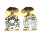 EGL 14k yellow gold 1 .85ct clarity enhanced round diamond stud earrings — photo 3