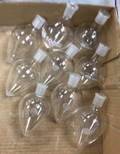 LOT OF NINE (9) USED Pear -Shaped Flasks