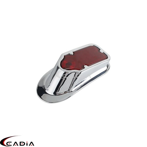 12V Motorcycle Metal Chrome Red Tombstone Brake Tail Light For Harley Cafe Racer - Picture 4 of 10
