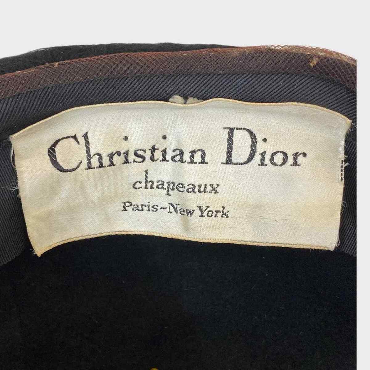 Christian Dior Vintage 1960s Black Fur Hat Beaded Feather Christian Dior Vintage 1960s Black Fur Hat Beaded Feather