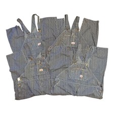 4 PAIR Round House 45 Hickory Stripe Bib Overalls 54x30 Made USA Railroad Work