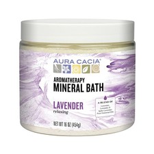 Aura Cacia Aromatherapy Mineral Bath, Relaxing Lavender, 16 Ounce jar Pack o...