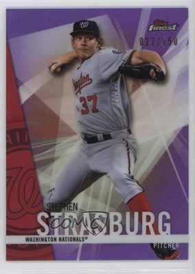 2017 Topps Finest Purple Refractor /250 Stephen Strasburg #49 tw0