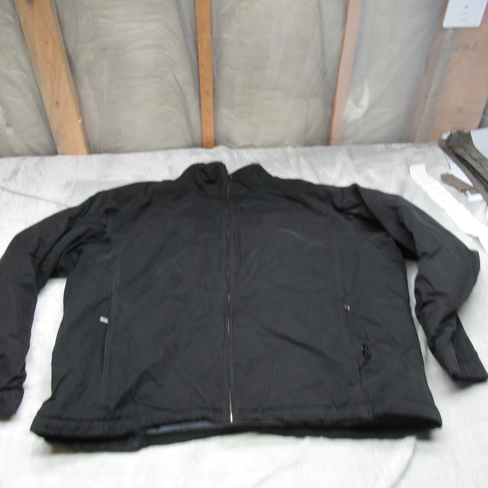 Columbia Jacket Mens XXL Black Full Zip Fleece Lined Insulated Water Resistant