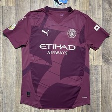 NWT Puma Manchester City 24/25 Authentic Third Burgundy Jersey Mens L 140