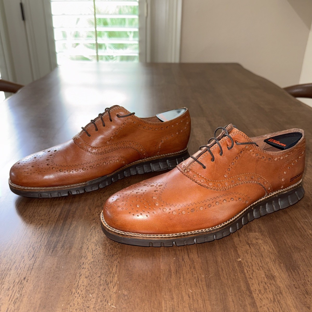 Cole Haan Zerogrand Wingtip Oxford Men 9M Suede Leather Tan Perforated Casual Cole Haan Men main image 2