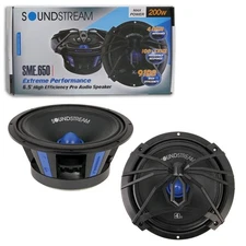 Soundstream SME.650 6.5" Midrange Speakers 200W Pair 4 Ohm High Output Pro Audio