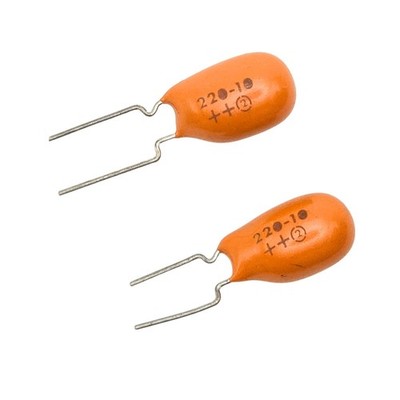 2pcs Sprague 220uF 10V Solid Dip Tantalum Capacitors 199D227X9010FE2