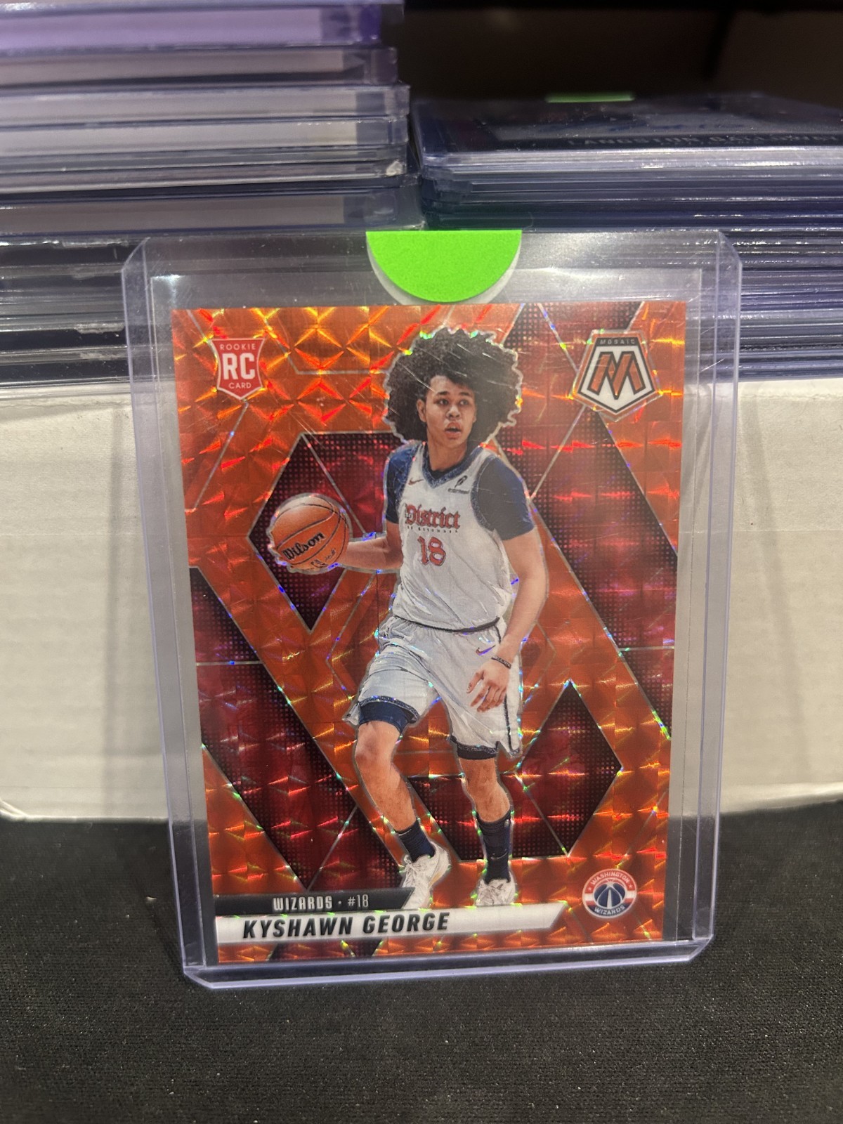 2024-25 Panini Mosaic Kyshawn George Orange Prizm Rookie /249 Wizards #247