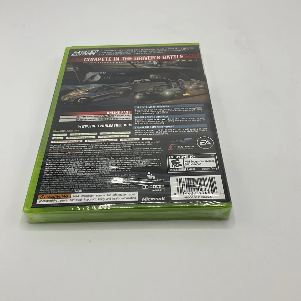 Shift 2 Unleashed -- Limited Edition (Microsoft Xbox 360, 2011) - New/Sealed - Image 2 of 4