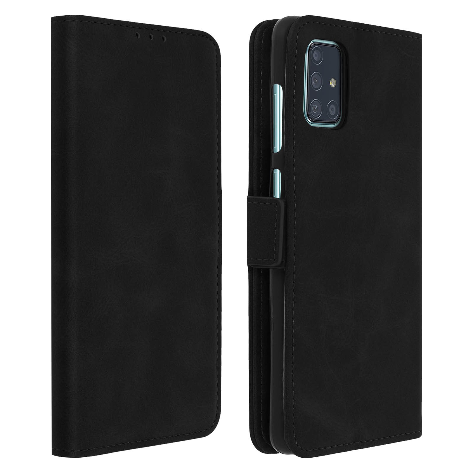 Housse Galaxy A71 avec support vidéo horizontal et 3 fentes cartes