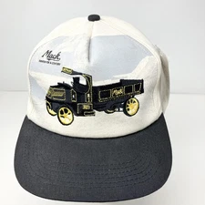 Vintage Mack Truck Hat Cap Snap Back White Embroidered Advertising Mens 90s