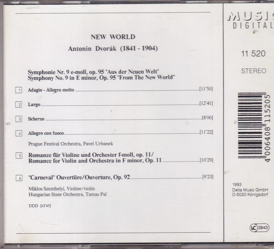 -1587- Antonin Dvorak - Aus der neuen Welt - New World - CD - nahezu neuwertig - Bild 2 von 2