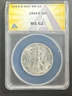 1944-D Liberty Walking Half Dollar ANACS MS62