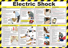 Safety First Aid Group Electric Shock Poster, Laminated (59X42Cm)