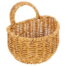 Hand Woven Storage Basket, 5.51x5.51x5.51 Inch Imitation Rattan Wall Hanging ...