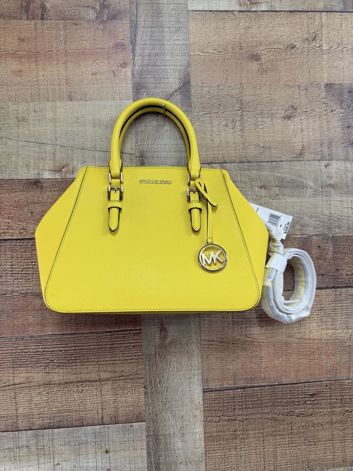 Michael Kors Large Charlotte Satchel Citrus Leather Purse NWT - Image 4 of 4
