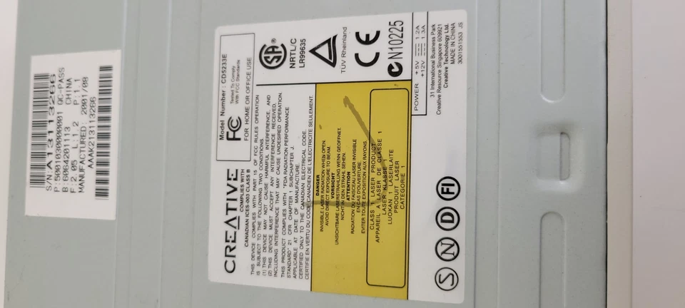 CREATIVE 52X INTERNAL IDE CD-ROM DRIVE #CD5233E - Image 3 of 4
