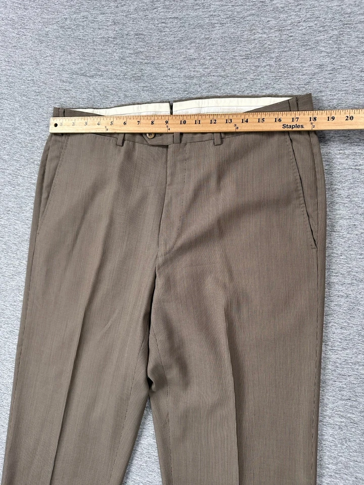 Pantalones de vestir Ermenegildo Zegna para hombre 36x27 beige lana recto hecho en la ciudad de Portugal Foto 3 de 4