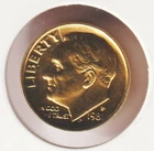24k Gold Plate Rare Old US 1981 Liberty Roosevelt Dime Collector Collection Coin