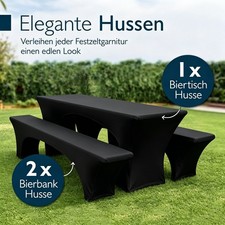 3tlg Bierzeltgarnitur Hussen Set Festzeltgarn...