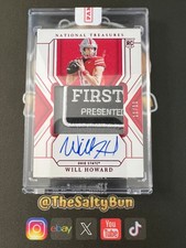 2025 Collegiate Panini National Treasures Will Howard Red Rookie Patch Auto /11
